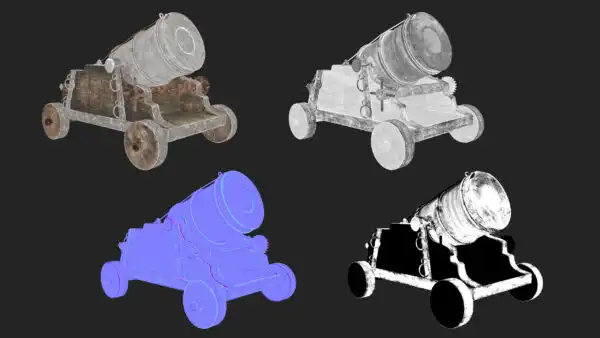 从概念到现实-写实风格迫击炮3D建模全流程次世代模型库