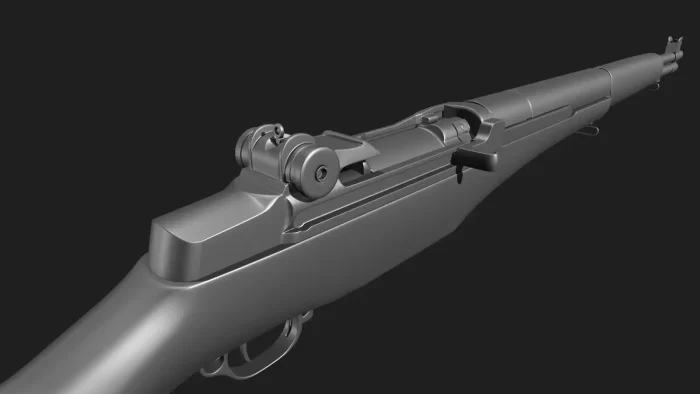 二战传奇轻武器-M1 Garand模型制作全流程案例分析次世代模型库
