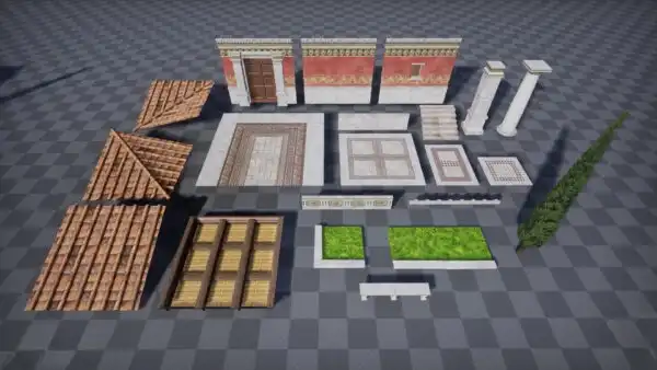 游戏美术师必读-在虚幻引擎中创建古罗马庭院住宅环境次世代模型库