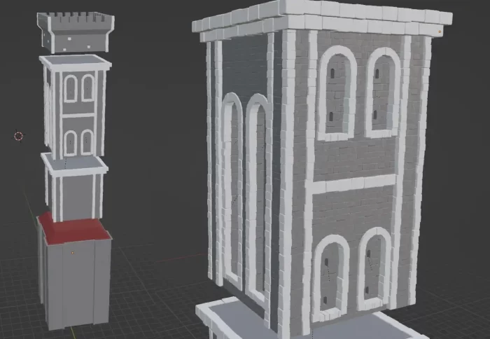 在Blender、Substance 3D和Unreal Engine中构建风格化奇幻小镇次世代模型库
