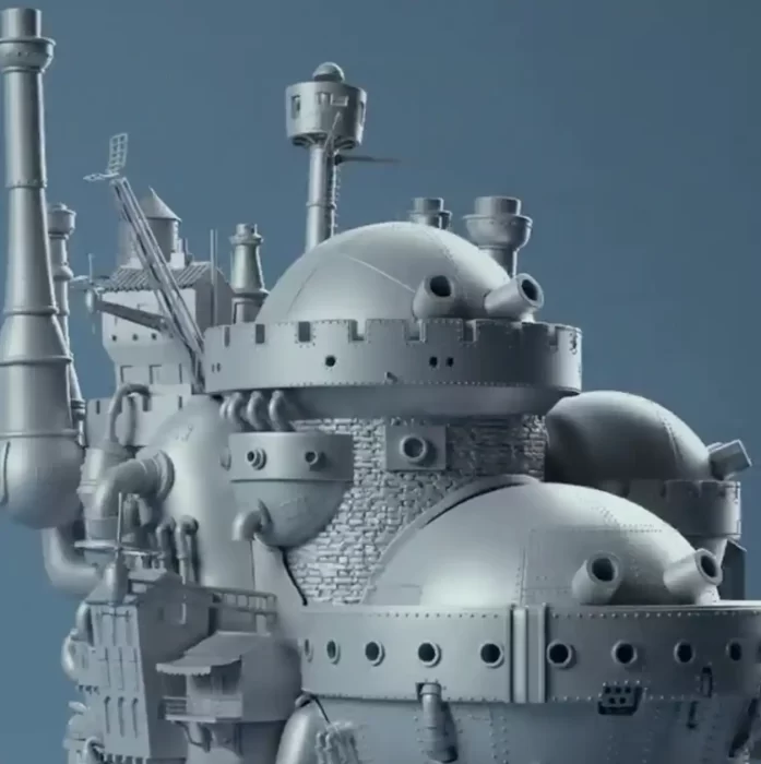 复刻哈尔的移动城堡风格的3D移动城堡模型，细节令人惊叹次世代模型库