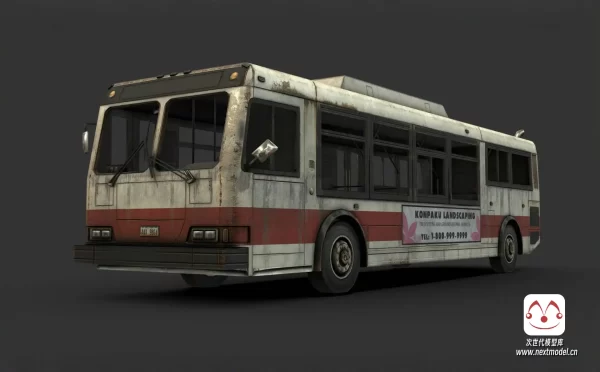 废弃巴士PBR模型