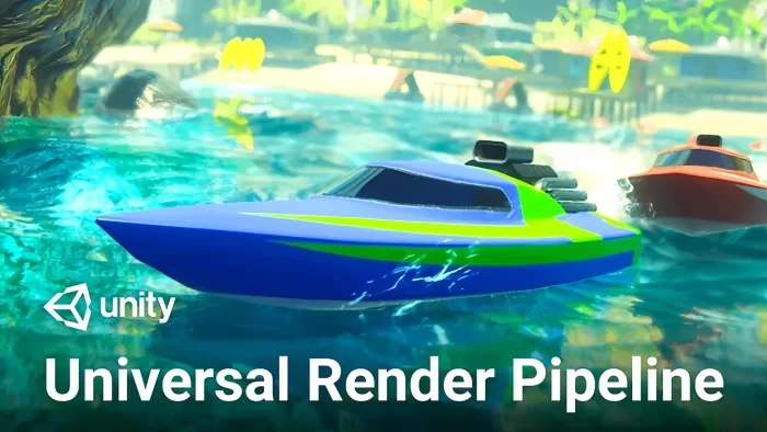 Unity Universal Render Pipeline 蓝绿小船水上漂浮