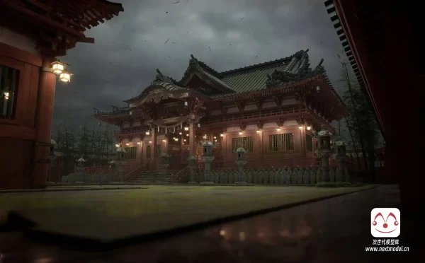 日本寺庙场景环境模型
