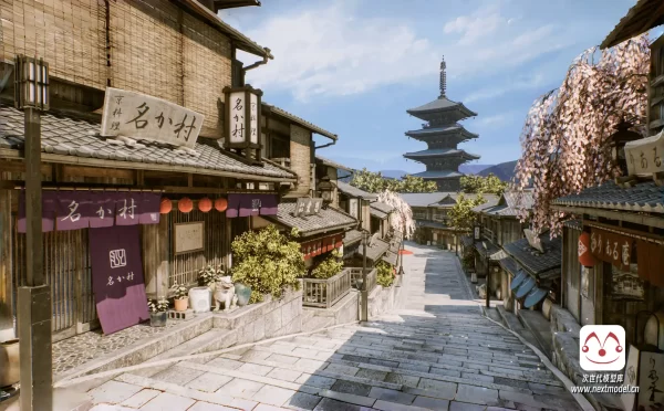 古代日本京都小巷场景