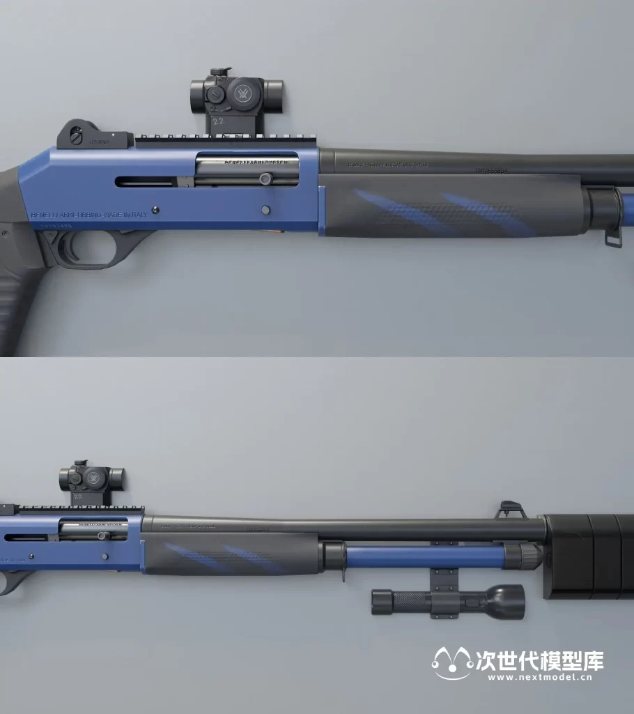 Benelli M4 S90 Super 散弹枪PBR 3D模型，