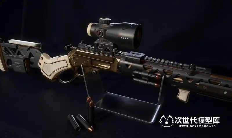 Ivory sniper rifle 3D模型渲染图