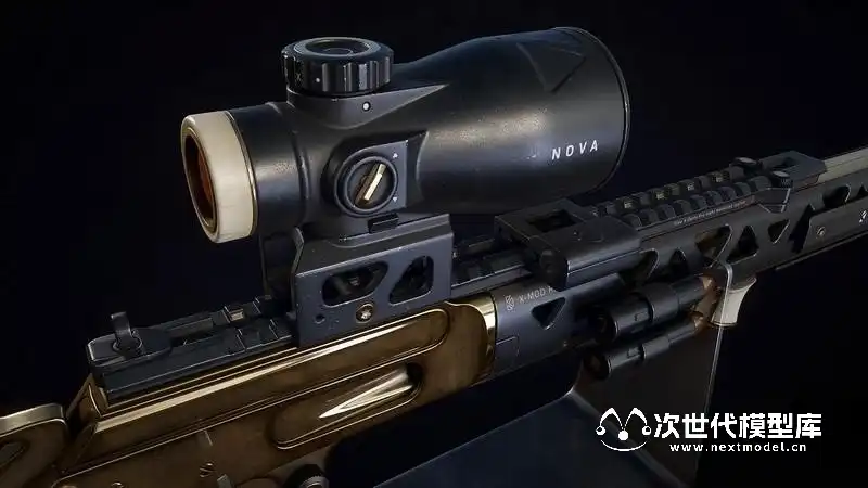 武器模型、轻武器Ivory sniper rifle狙击步枪3D PBR模型次世代模型库