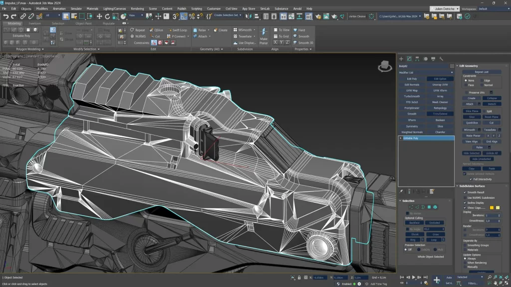 Impulse步枪在3Dmax中建模